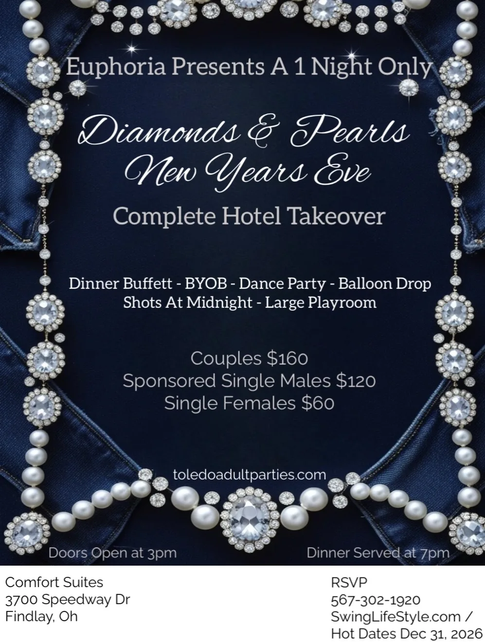 11th Annual New Year's Eve Hotel Takeover: Diamonds & Pearls