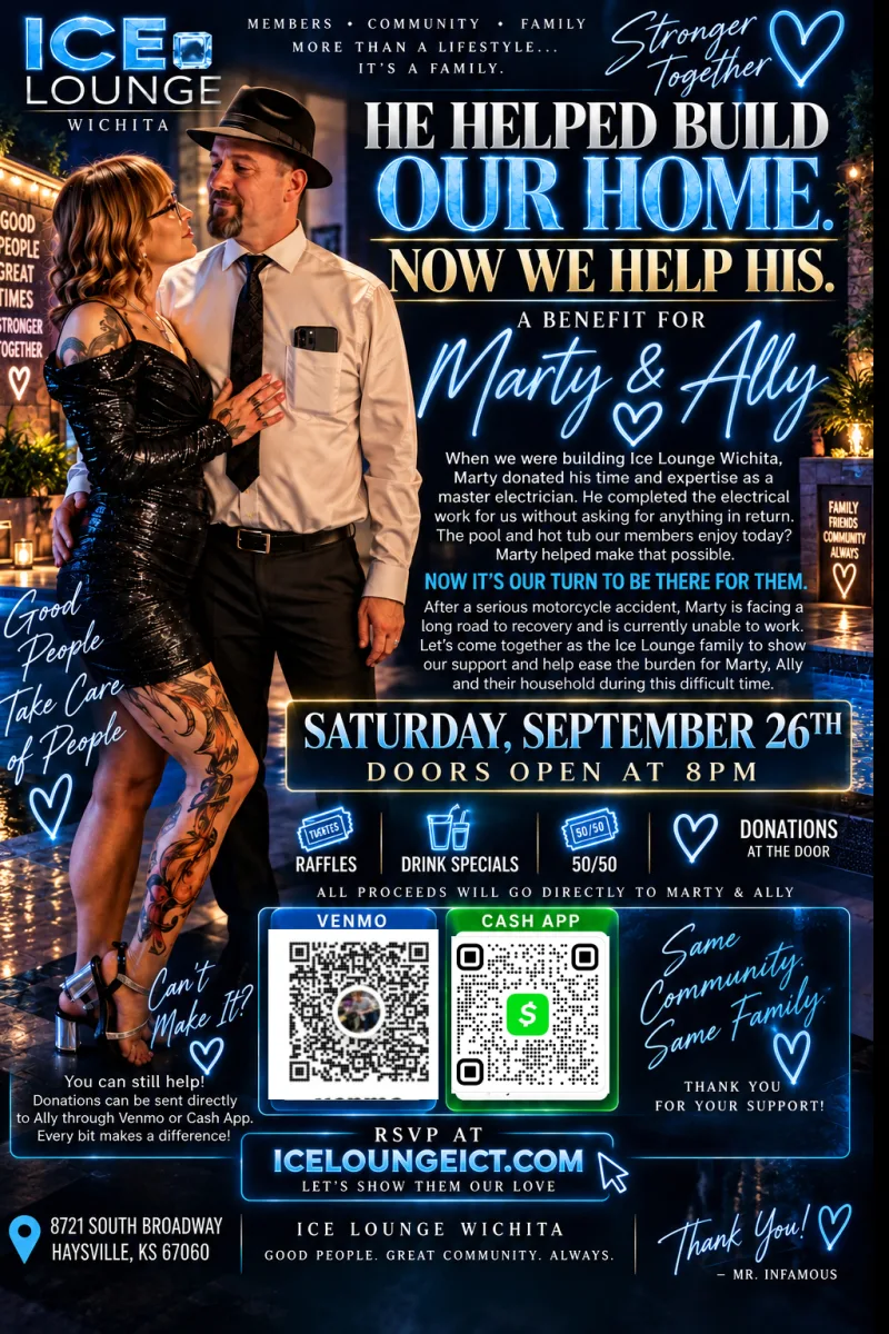 Fundraiser Night for Marty and Ally at Ice Lounge Wichita