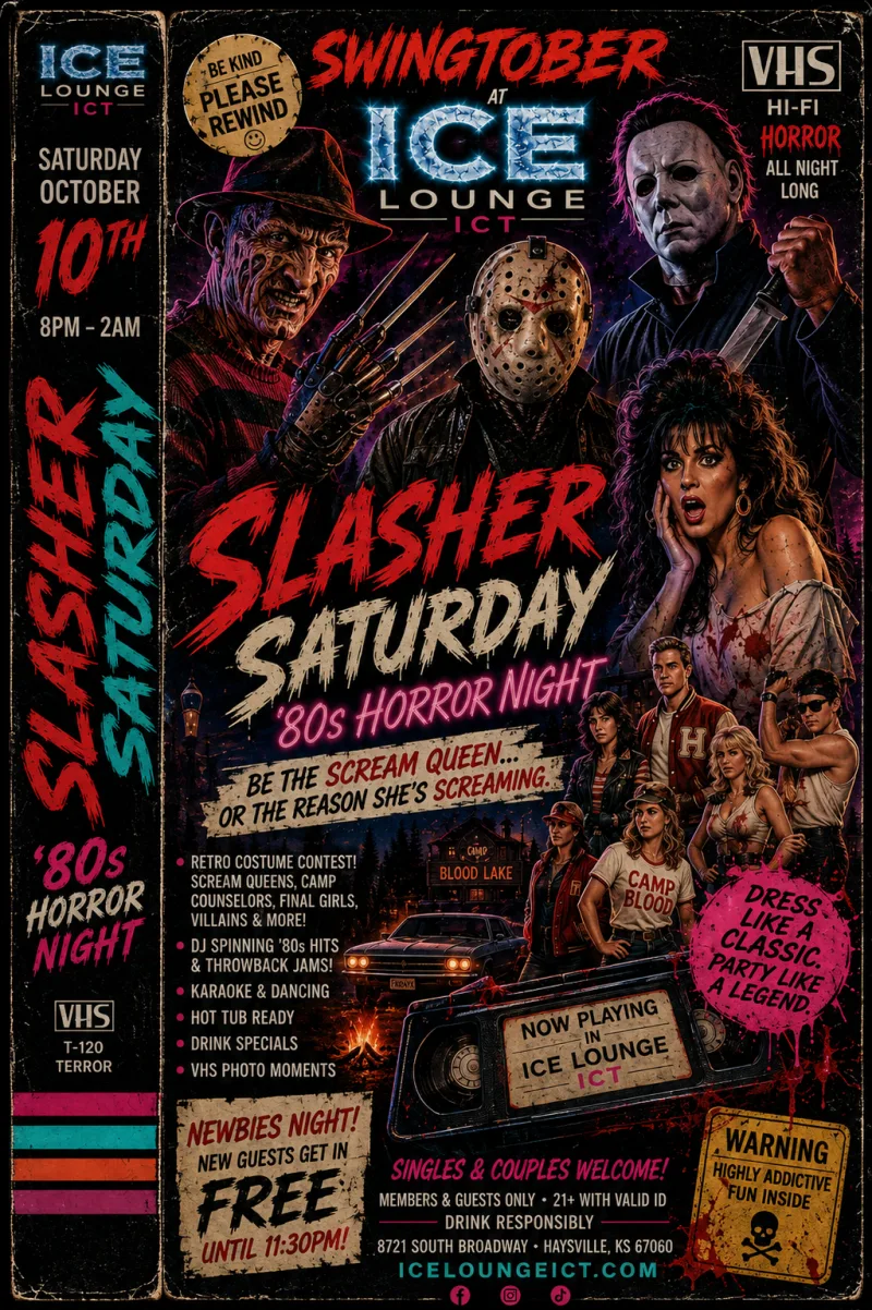 Slasher Saturday: '80s Horror Night at Ice Lounge Wichita