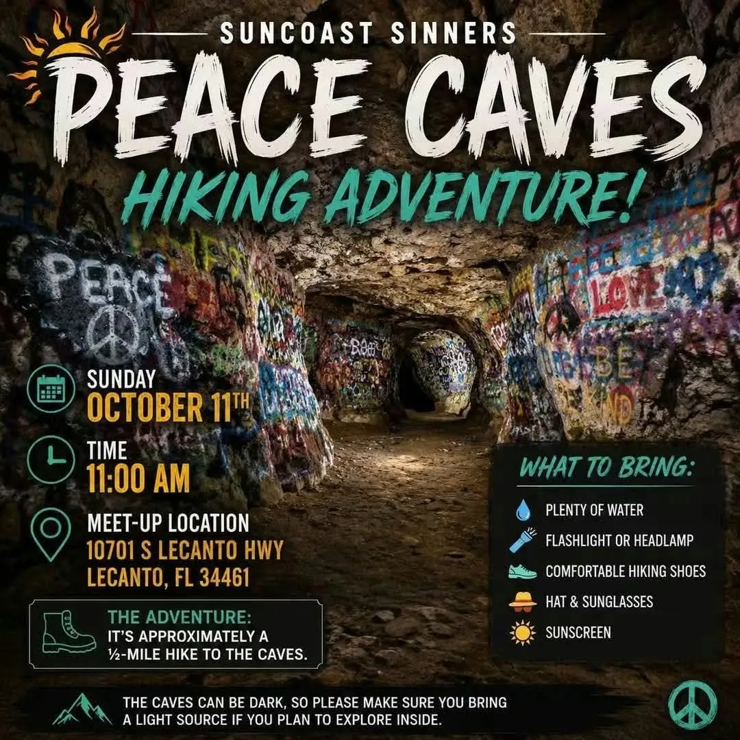 Suncoast Sinner Peace Caves HIking Adventure